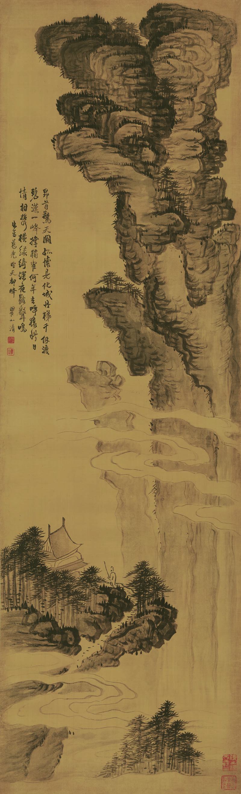 B2068002《黄山天都峰图》清代画家梅清高清作品 清代-第1张