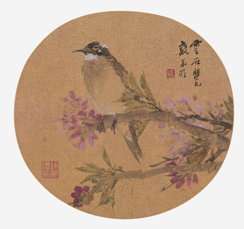 B2078029《桃实白头图》清代画家任伯年高清作品 清代-第1张