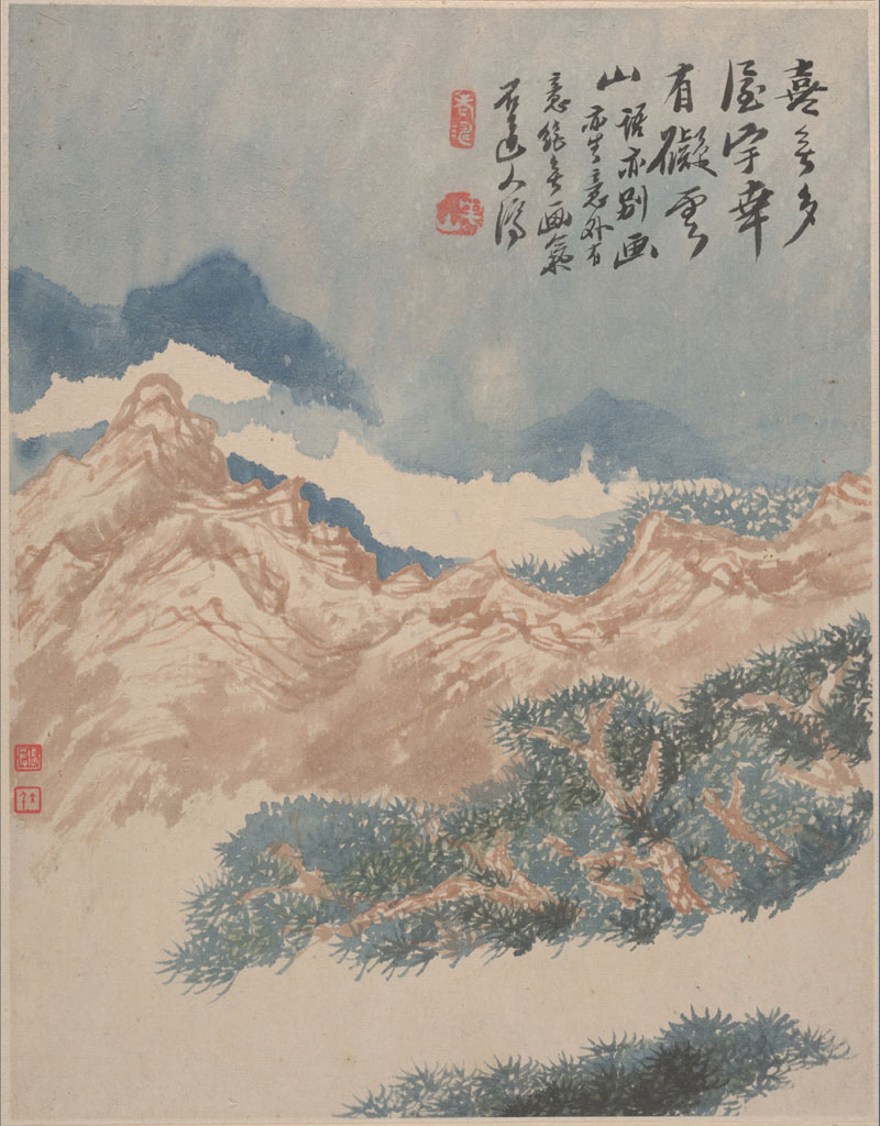 B2087020《花卉山水册页12开之十》清代画家石涛高清作品 清代-第1张