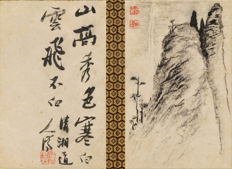 B2087057《山水花卉12开之三》清代画家石涛高清作品 书法-第1张