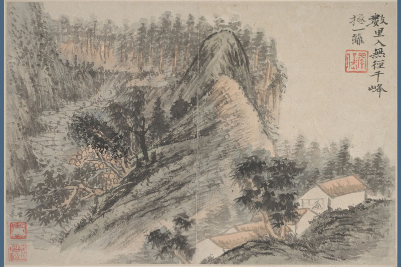 B2087081《山水图册8开之三》清代画家石涛高清作品 清代-第1张