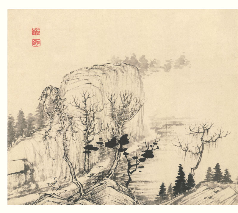 B2087121《设色山水册之五》清代画家石涛高清作品 清代-第1张