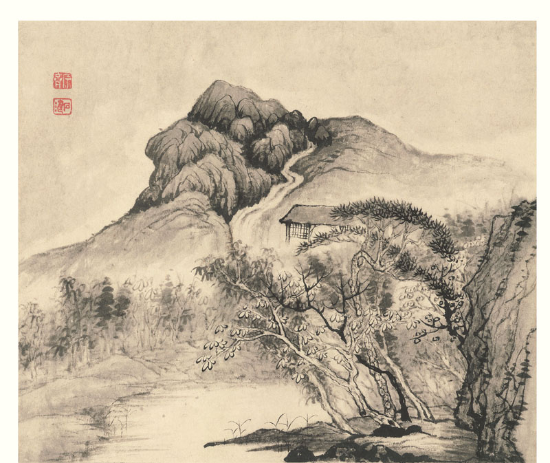 B2087122《设色山水册之六》清代画家石涛高清作品 清代-第1张