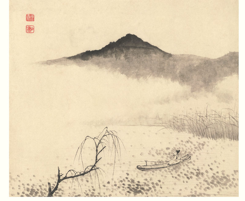 B2087124《设色山水册之八》清代画家石涛高清作品 清代-第1张