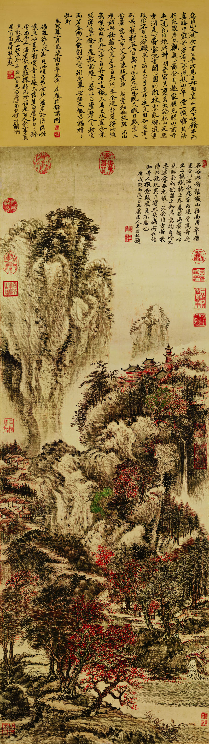 B2093041《溪山红树图》清代画家王翚高清作品 清代-第1张