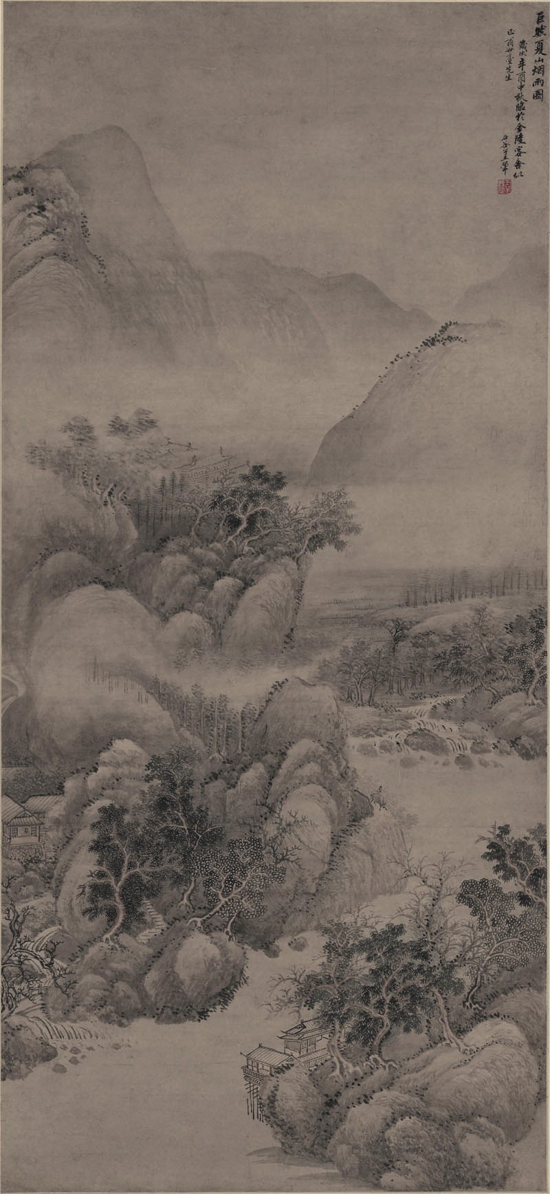 B2093046《夏山烟雨图 》清代画家王翚高清作品 清代-第1张