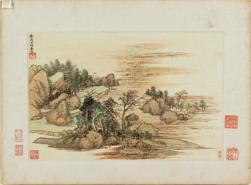 B2093076《仿古山水图册 痴翁沙矶》清代画家王翚 王时敏高清作品 清代-第1张