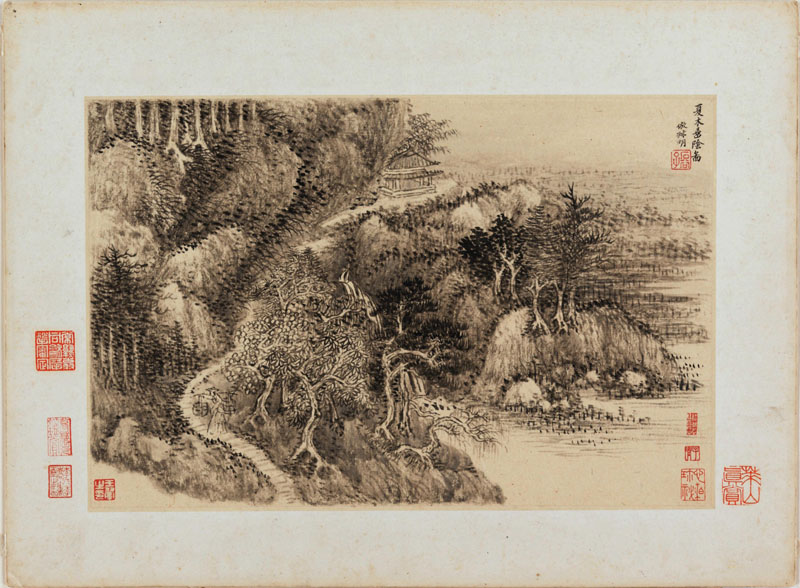 B2093083《仿古山水图册 夏木垂阴(一)》清代画家王翚 王时敏高清作品 清代-第1张