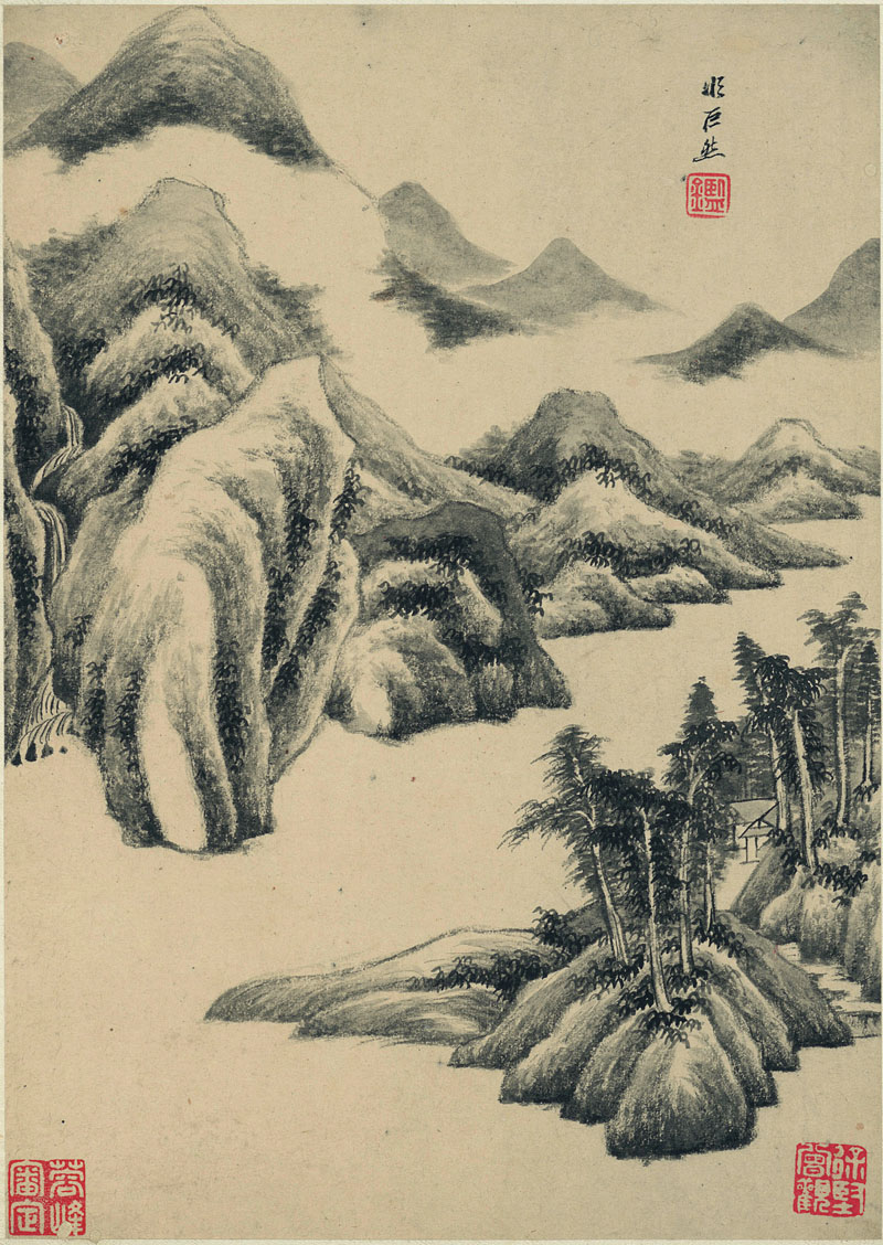 B2094014《仿古山水图册之六》清代画家王鉴高清作品 清代-第1张