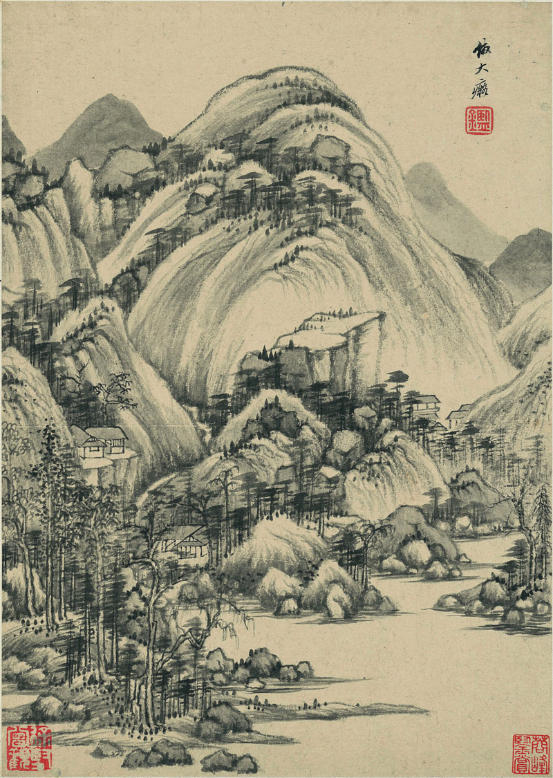B2094016《仿古山水图册之八》清代画家王鉴高清作品 清代-第1张