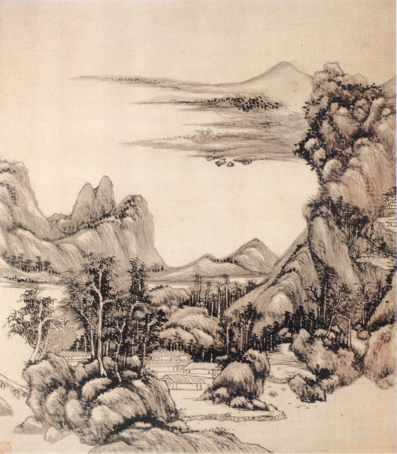 B2094043《仿宋元山水图册之三》清代画家王鉴高清作品 清代-第1张