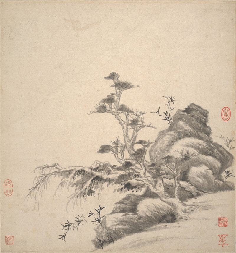 B2094056《湘碧居士仿古册六》清代画家王鉴高清作品 清代-第1张