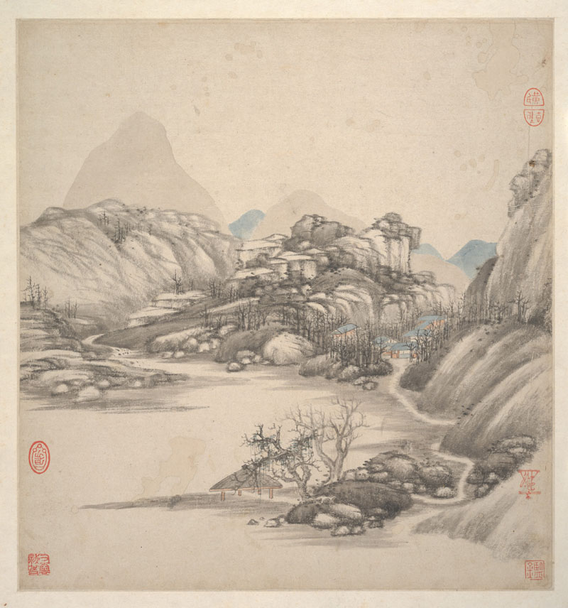 B2094065《湘碧居士仿古册十五》清代画家王鉴高清作品 清代-第1张