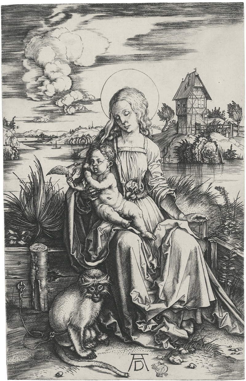A027014《圣母与猴》德国画家阿尔布雷特·丢勒高清作品 德国-第1张