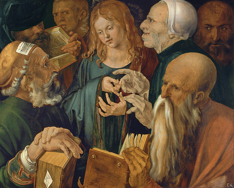 A027019《耶稣在学者中间》德国画家阿尔布雷特·丢勒高清作品 德国-第1张