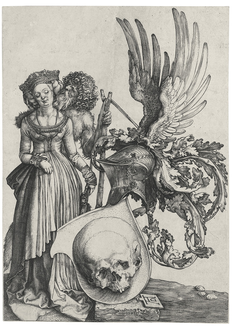 A027052《有头骨的盾形纹章》德国画家阿尔布雷特·丢勒高清作品 德国-第1张
