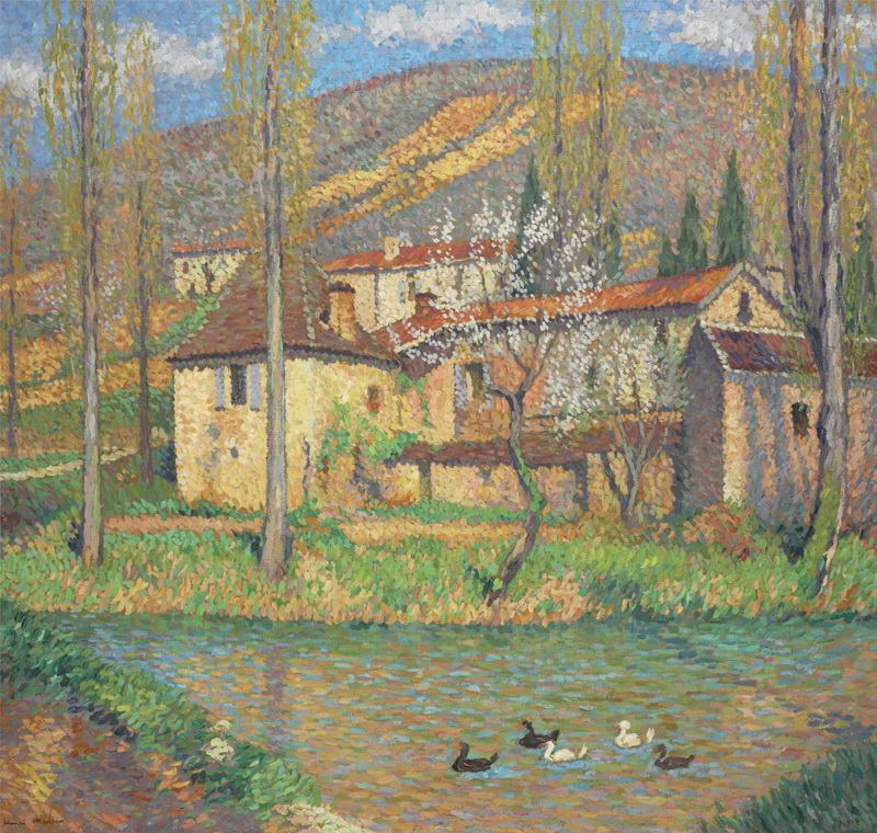 A031004《图卢兹附近的风景》法国画家亨利·马丁高清作品 油画-第1张
