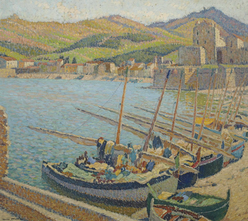 A031008《科利尤尔港船》法国画家亨利·马丁高清作品 油画-第1张