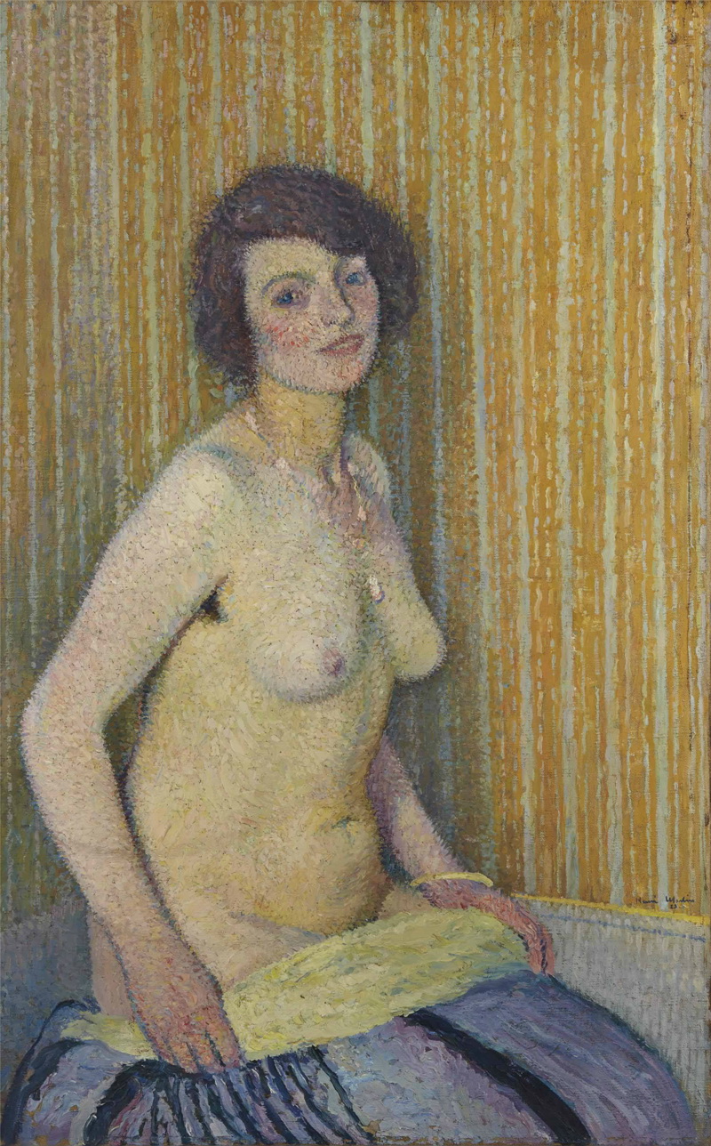 A031012《年轻的裸体女人》 法国画家亨利·马丁高清作品 油画-第1张