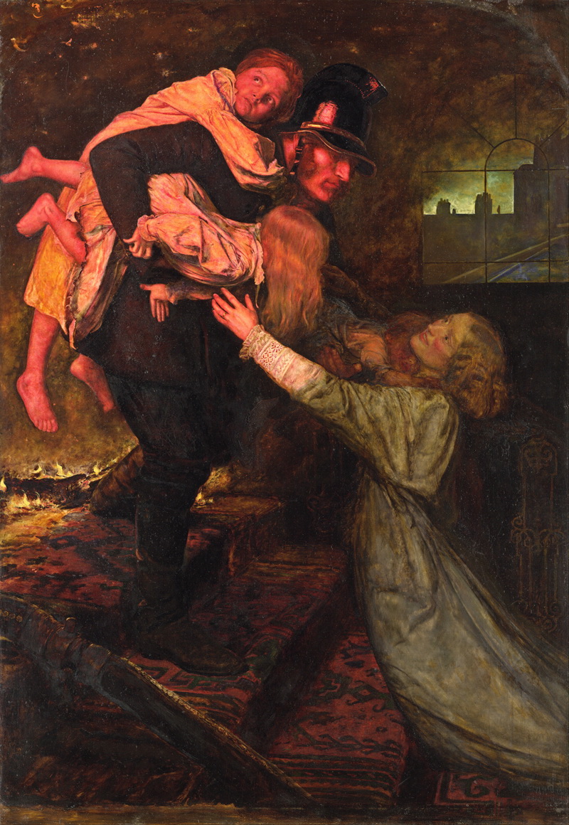 A035011《救援》英国画家约翰·埃弗里特·米莱斯高清作品 油画-第1张