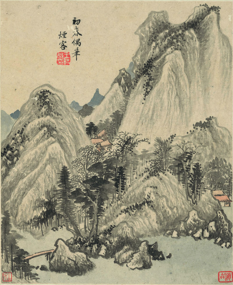 B2095050《山水十开之九》清代画家王时敏高清作品 清代-第1张