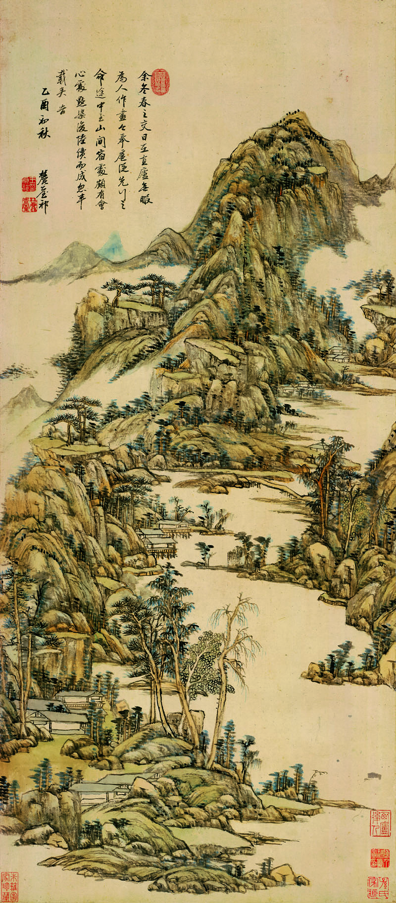 B2099025《山中早春图》清代画家王原祁高清作品 清代-第1张