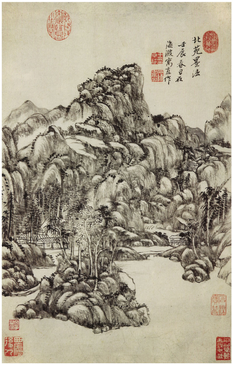 B2099031《仿古山水图册页一》清代画家王原祁高清作品 清代-第1张