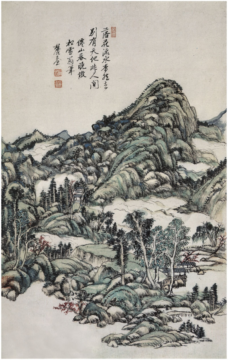 B2099036《仿古山水图册页六》清代画家王原祁高清作品 清代-第1张