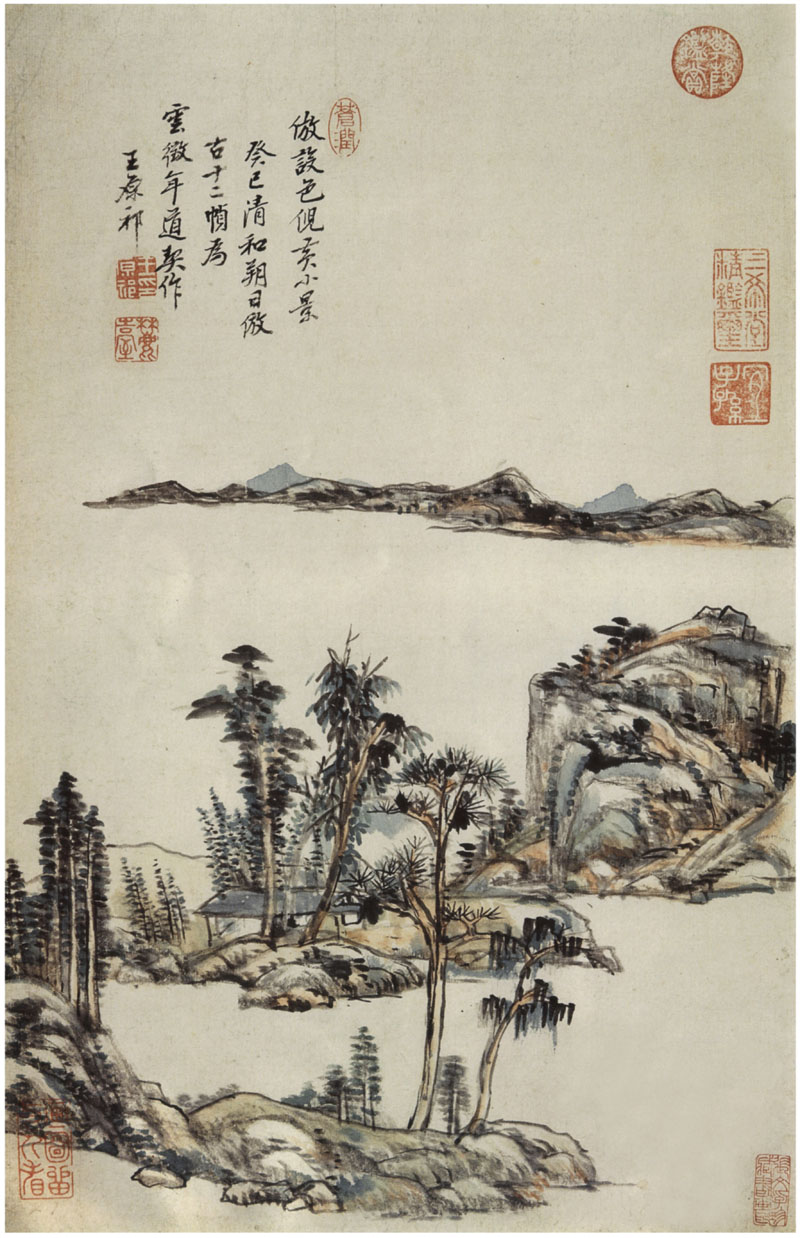 B2099042《仿古山水图册页十二》清代画家王原祁高清作品 清代-第1张