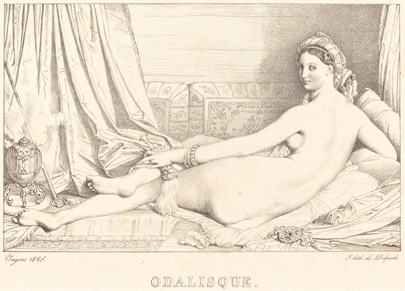 A034011《大宫女》法国画家让·奥古斯特·多米尼克·安格尔高清作品 油画-第1张