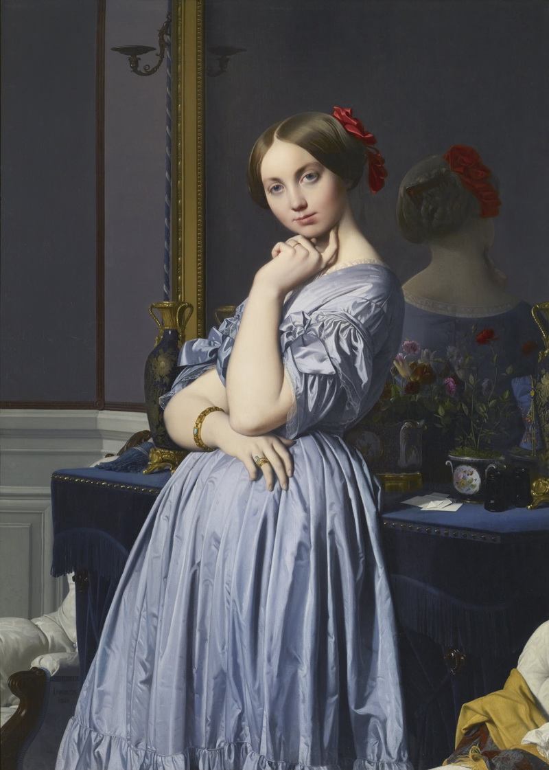 A034012《路易斯·奥松维尔伯爵夫人》法国画家让·奥古斯特·多米尼克·安格尔高清作品 油画-第1张