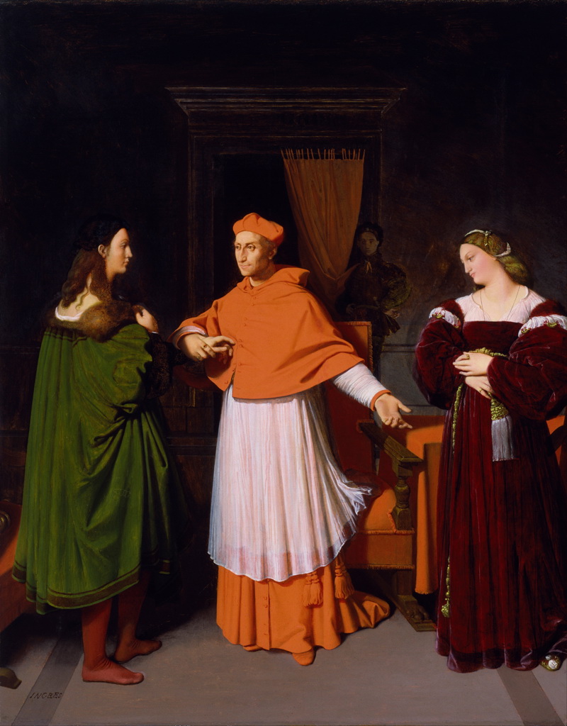 A034014《拉斐尔与比比埃纳红衣主教侄女的订婚》法国画家让·奥古斯特·多米尼克·安格尔高清作品 油画-第1张