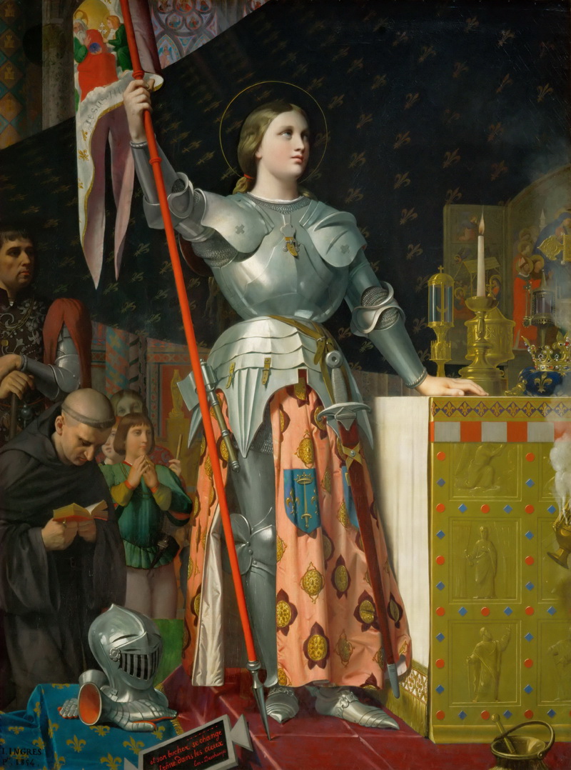 A034023《查尔斯七世加冕礼上的圣女贞德》法国画家让·奥古斯特·多米尼克·安格尔高清作品 油画-第1张
