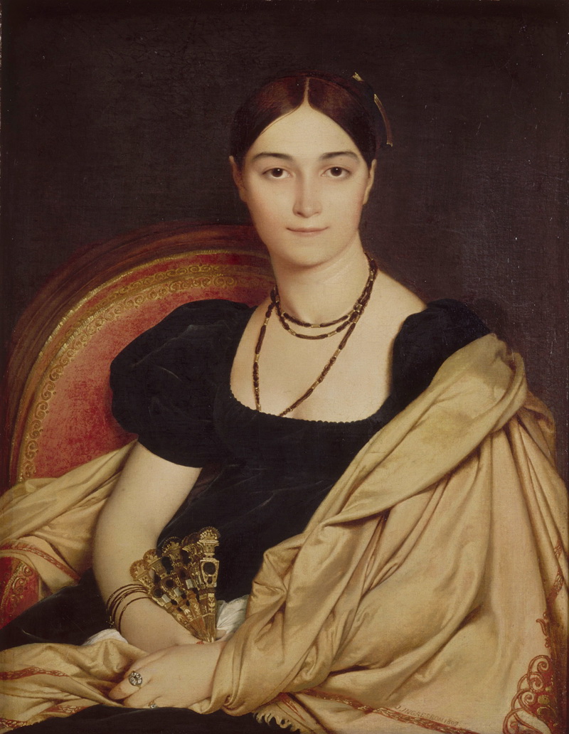 A034049《安东尼亚夫人的画像》法国画家让·奥古斯特·多米尼克·安格尔高清作品 油画-第1张