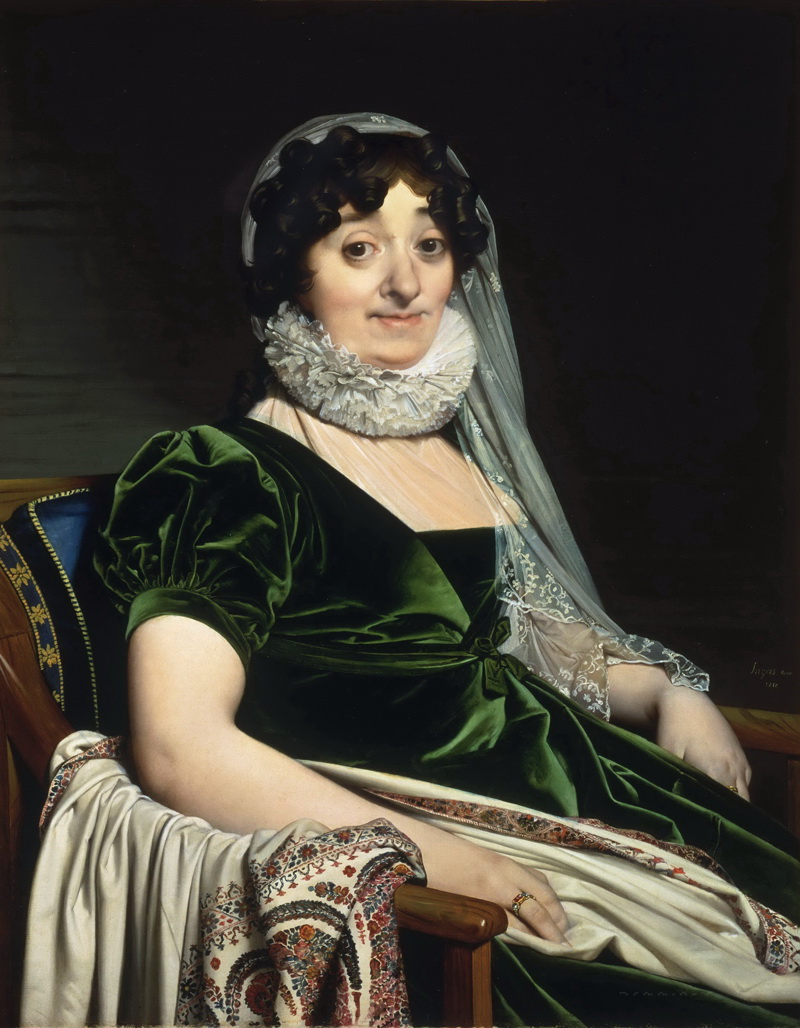 A034079《勒布朗夫人的肖像 》法国画家让·奥古斯特·多米尼克·安格尔高清作品 油画-第1张
