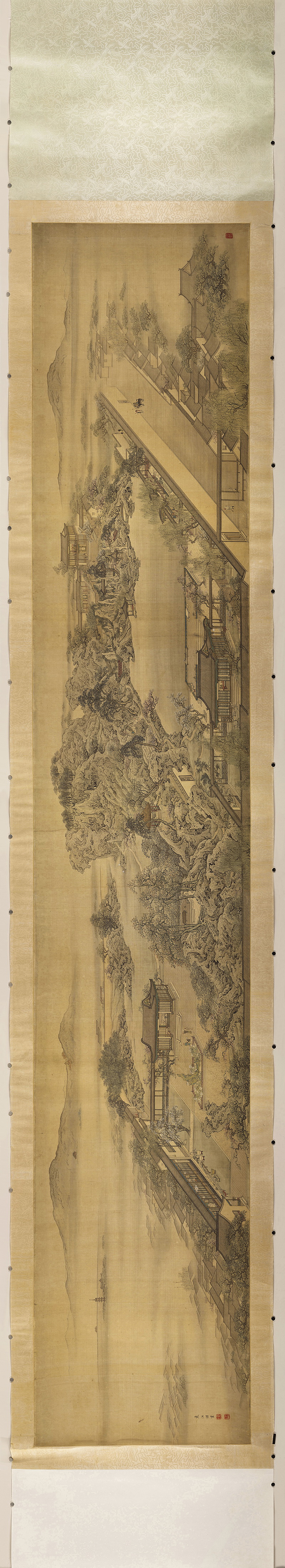 清代 袁江 中国絵 骨董 解れる