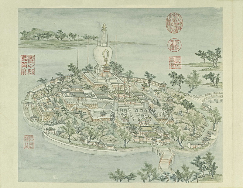 B2127001《燕山八景图 琼岛春荫》清代画家张若澄高清作品 清代-第1张