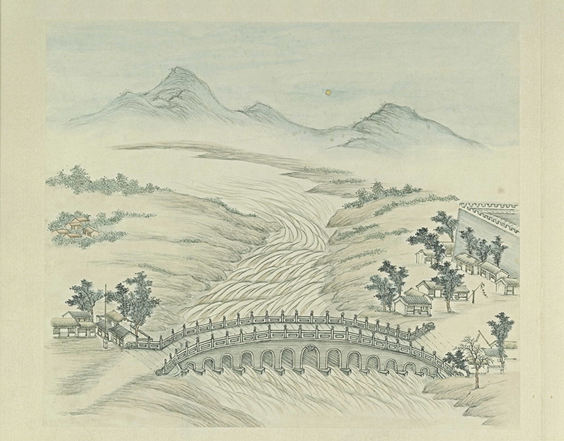 B2127006《燕山八景图 卢沟晓月》清代画家张若澄高清作品 清代-第1张