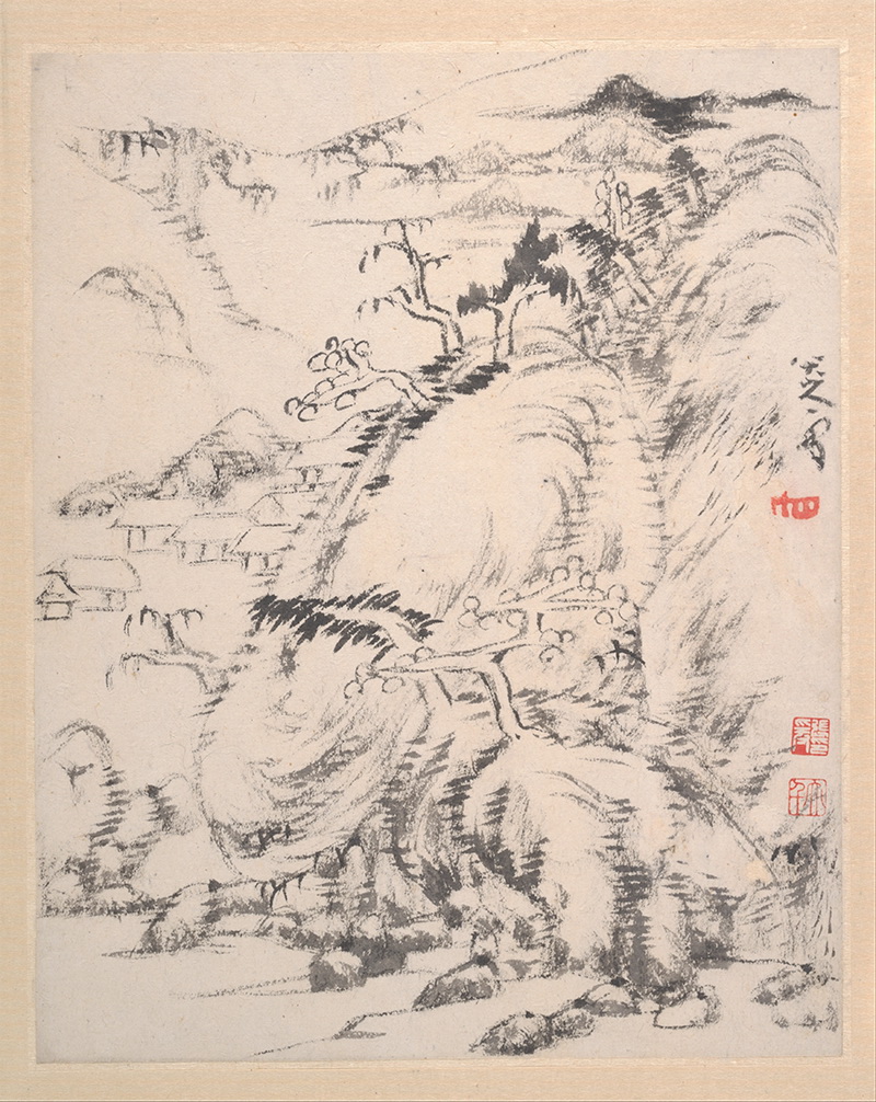 B2134001《山水图册一》清代画家朱耷（八大山人）高清作品 清代-第1张