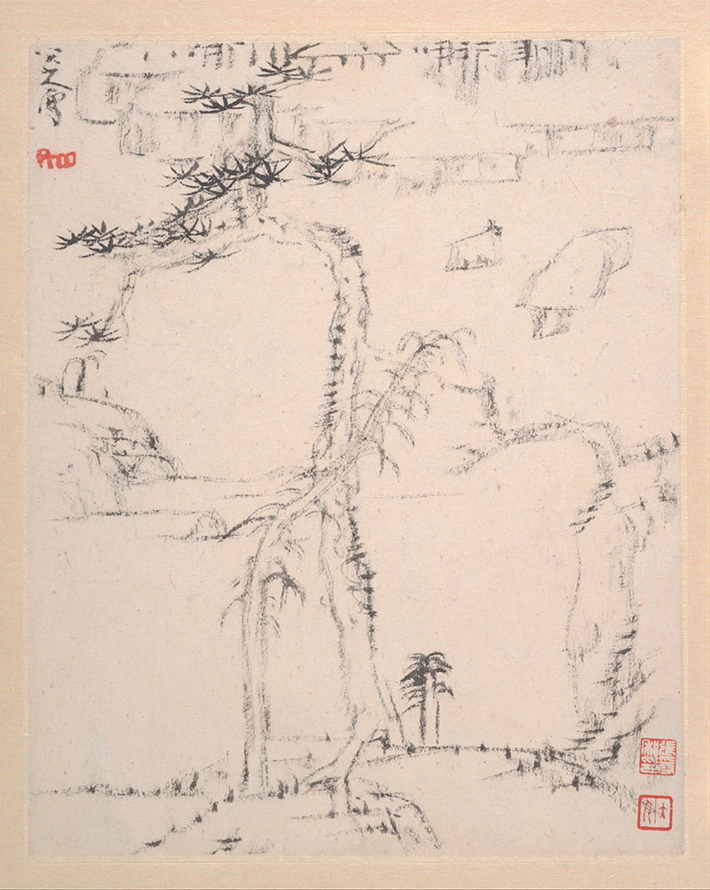 B2134003《山水图册三》清代画家朱耷（八大山人）高清作品 清代-第1张