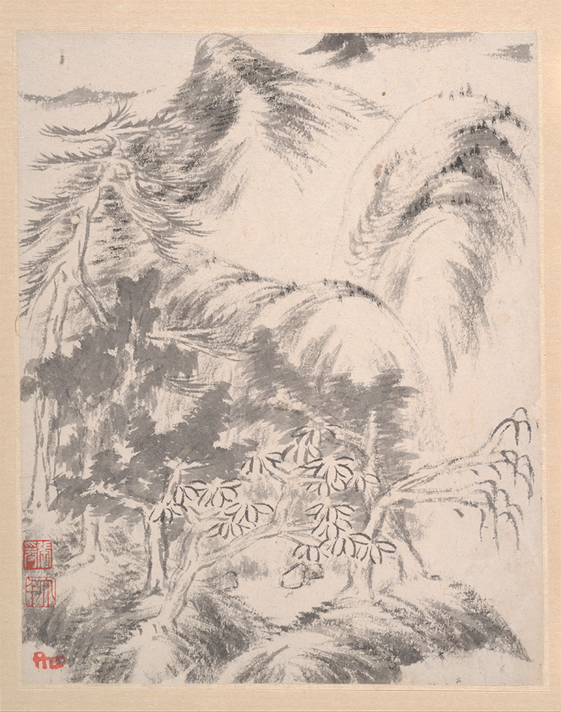 B2134004《山水图册四》清代画家朱耷（八大山人）高清作品 清代-第1张