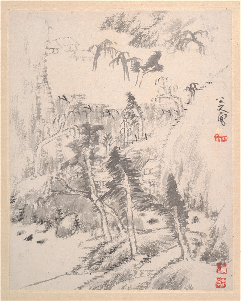 B2134007《山水图册七》清代画家朱耷（八大山人）高清作品 清代-第1张