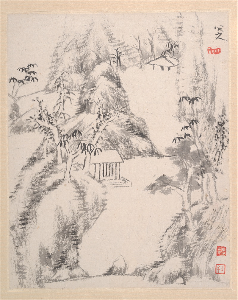 B2134009《山水图册九》清代画家朱耷（八大山人）高清作品 清代-第1张