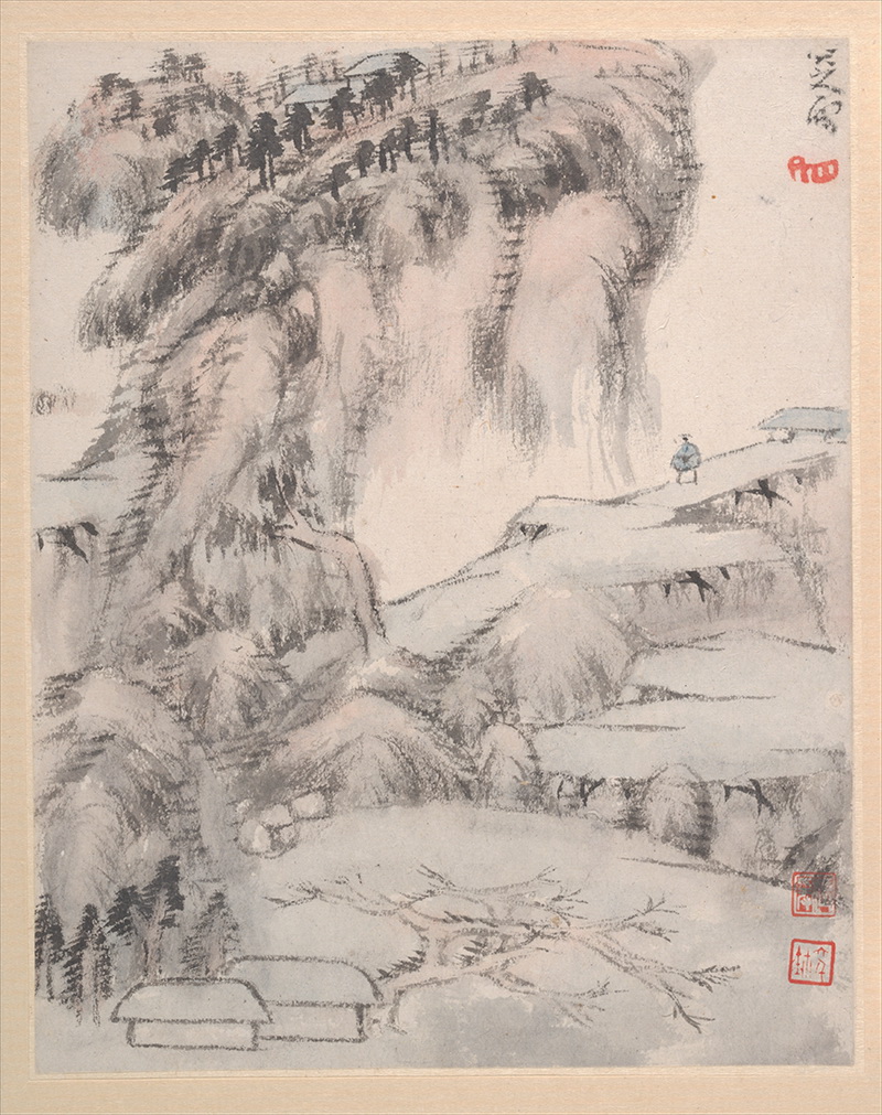 B2134010《山水图册十》清代画家朱耷（八大山人）高清作品 清代-第1张