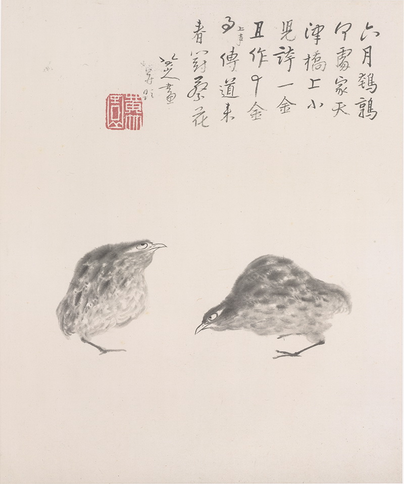 B2134035《花鸟山水册八开之三》清代画家朱耷（八大山人）高清作品 清代-第1张