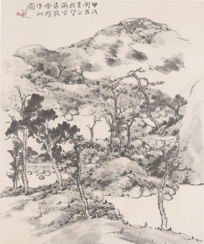 B2134039《花鸟山水册八开之七》清代画家朱耷（八大山人）高清作品 清代-第1张