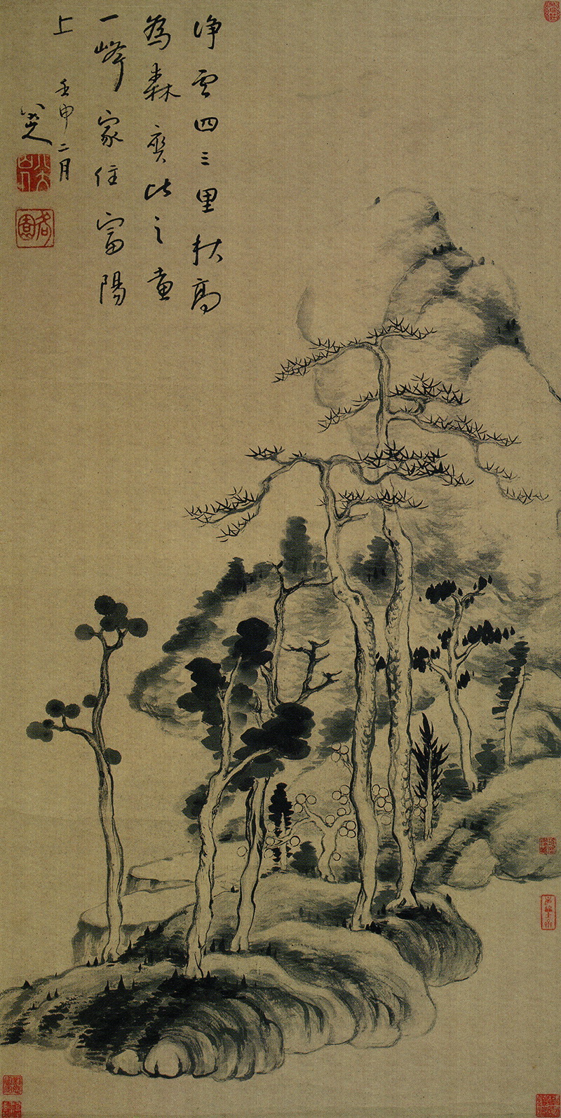 B2134055《山水立轴》清代画家朱耷（八大山人）高清作品 清代-第1张