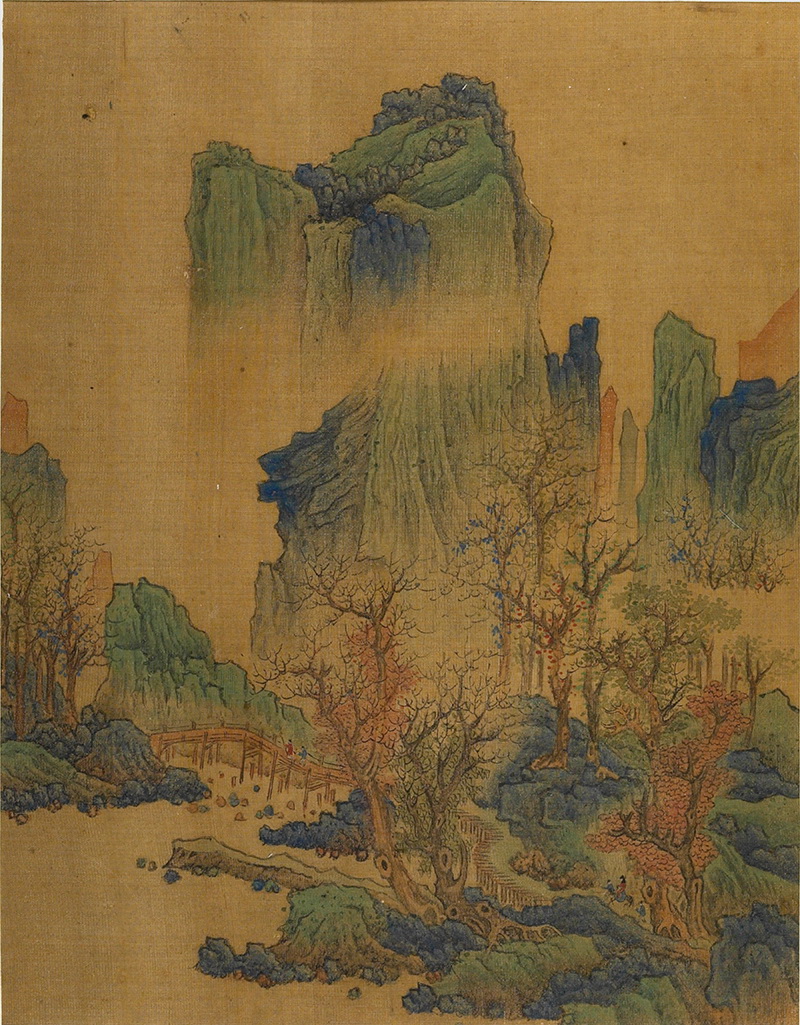 B2137018《廊桥山水图之二》清代画家（佚名）高清作品 清代-第1张