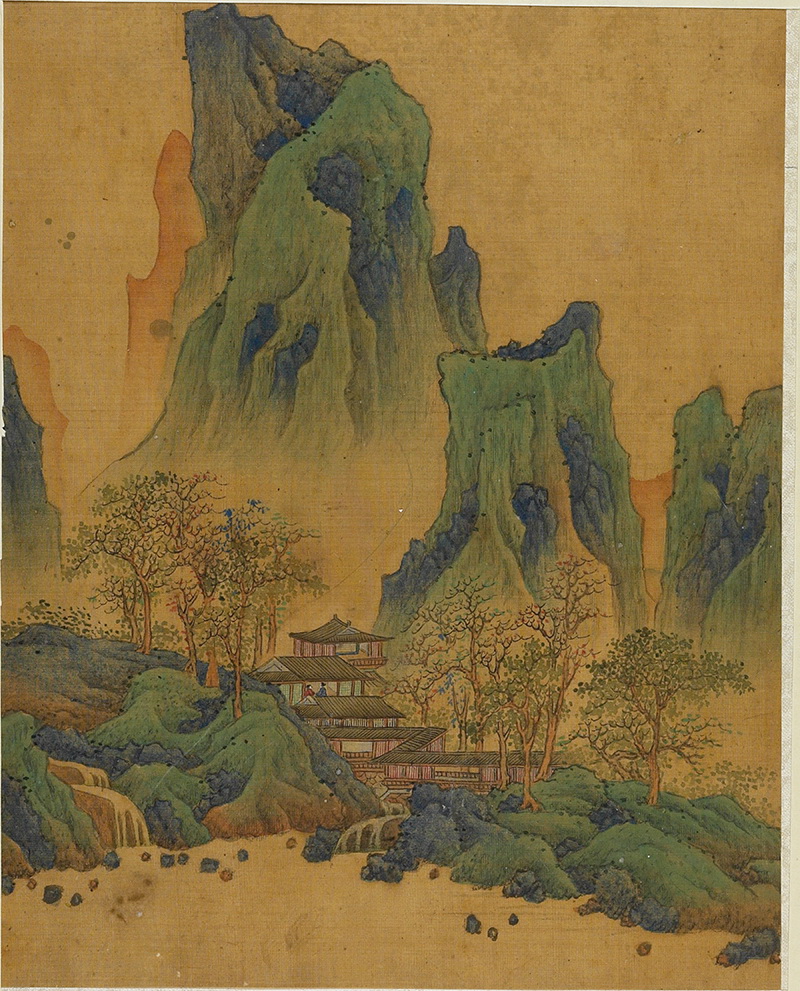 B2137019《廊桥山水图之三》清代画家（佚名）高清作品 清代-第1张