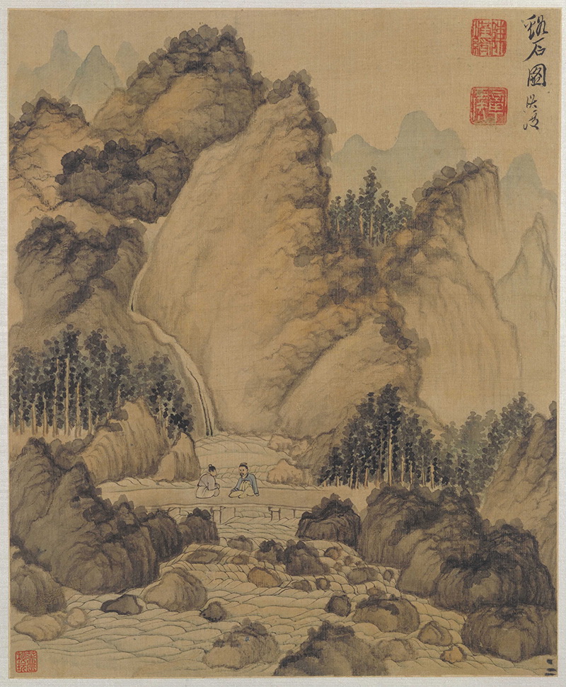 B3004061《杂画图册 1 溪石图页》明代画家陈洪绶高清作品 明代-第1张